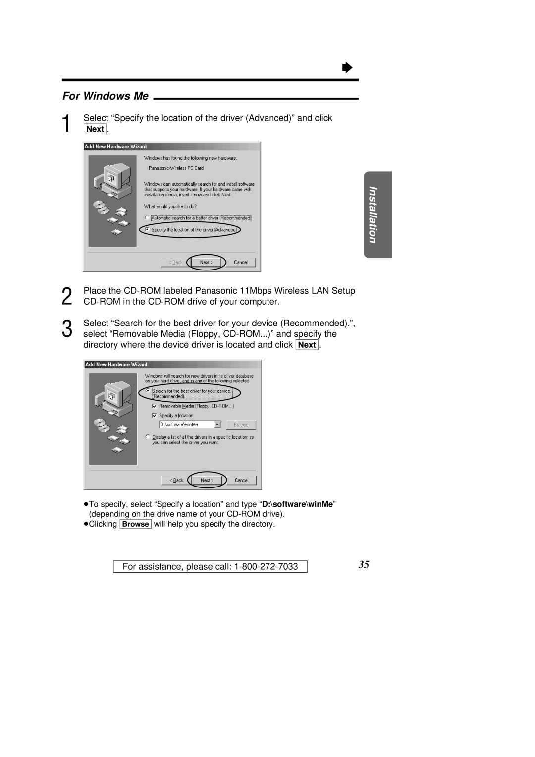 Panasonic KX-HGC200 operating instructions For Windows Me 