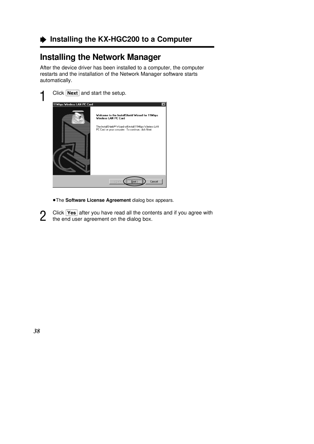 Panasonic KX-HGC200 operating instructions Installing the Network Manager 