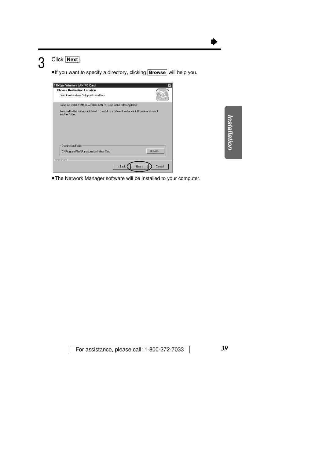 Panasonic KX-HGC200 operating instructions Click Next 