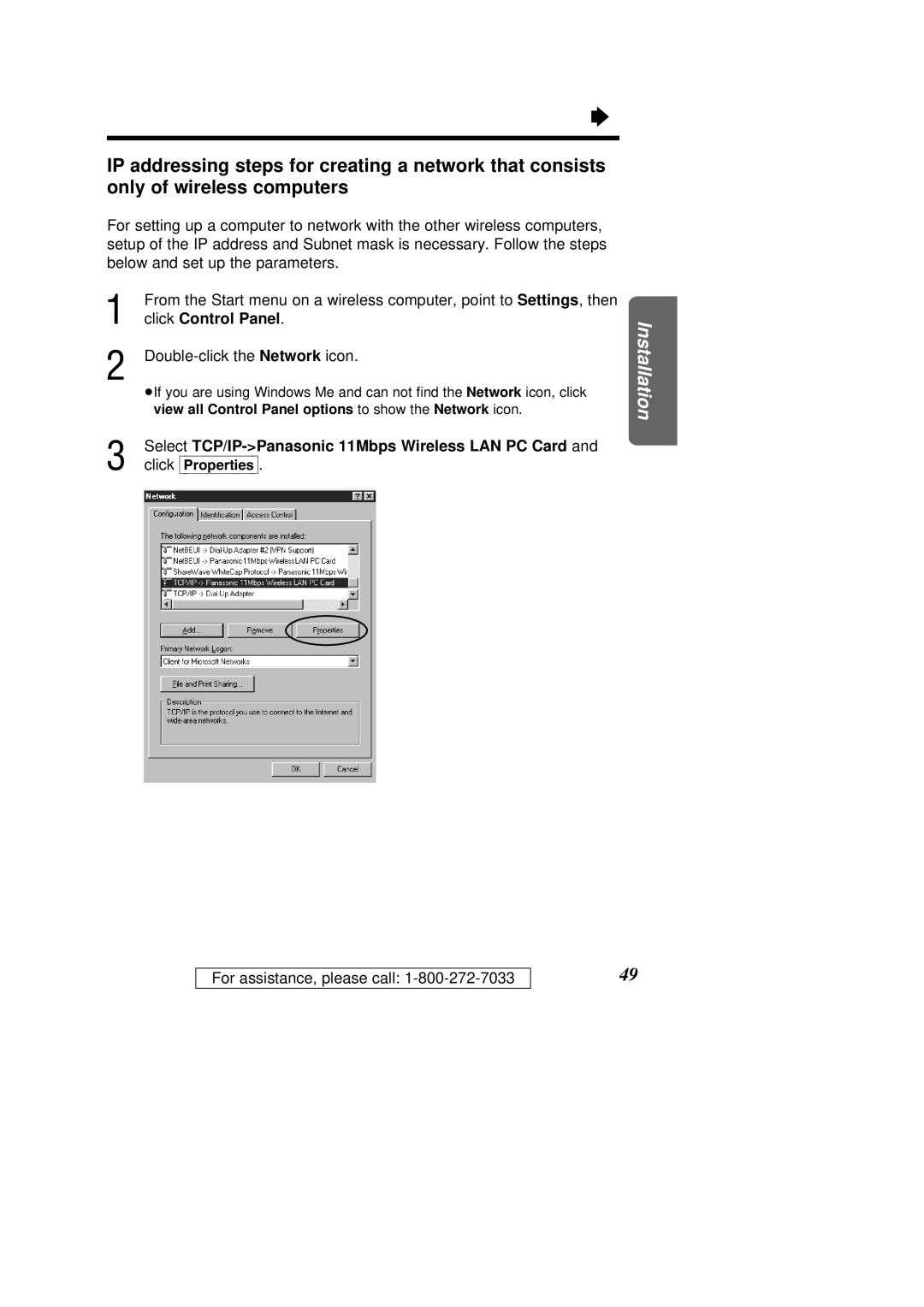 Panasonic KX-HGC200 operating instructions Click Control Panel 