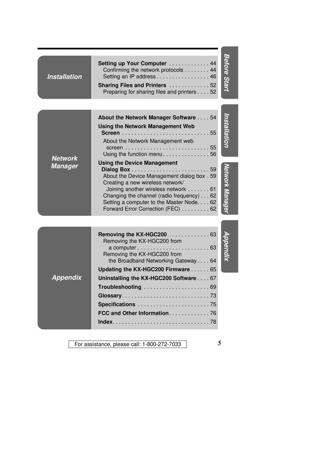 Panasonic KX-HGC200 operating instructions Installation Network Manager Appendix, Using the Device Management 