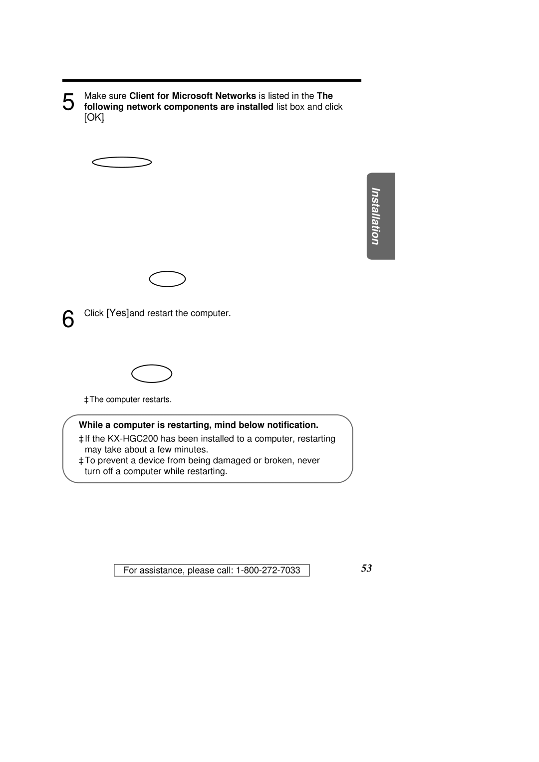 Panasonic KX-HGC200 operating instructions Make sure Client for Microsoft Networks is listed 