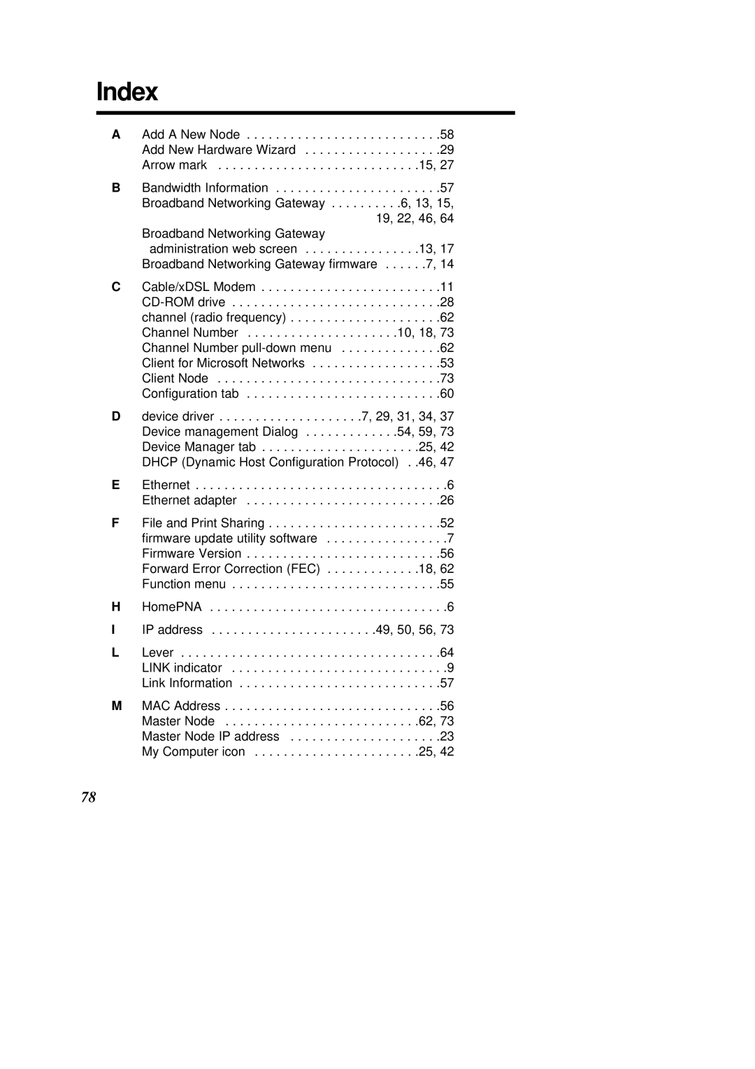 Panasonic KX-HGC200 operating instructions Index 