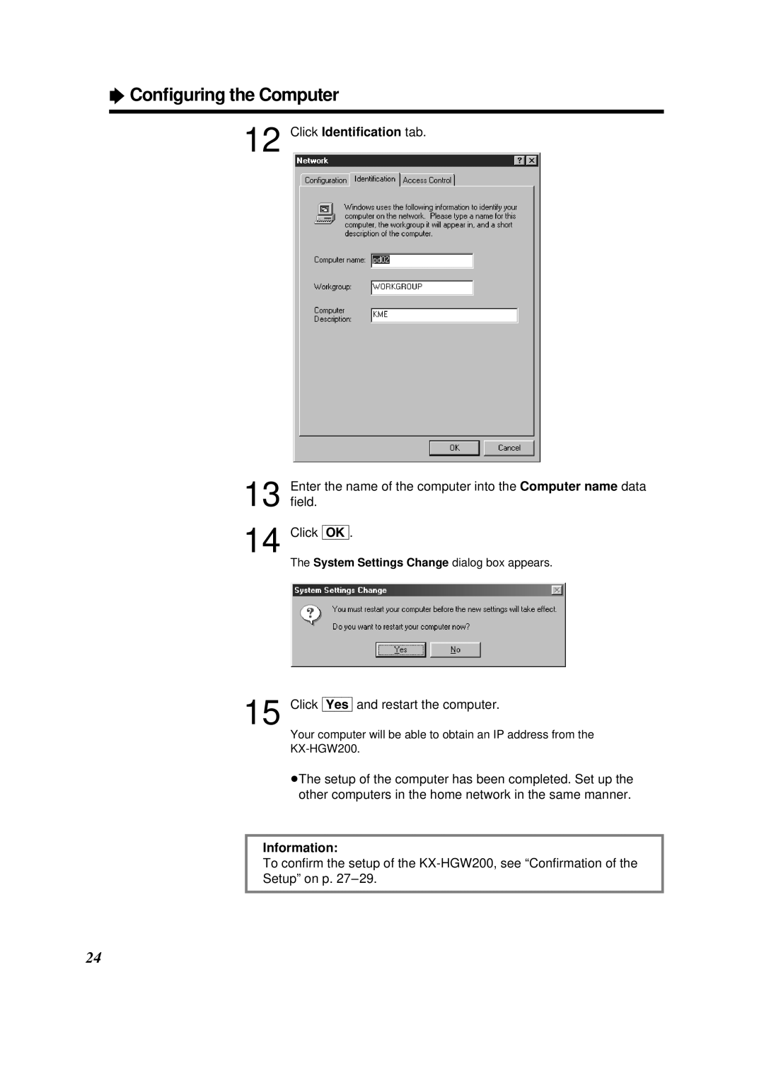 Panasonic KX-HGW200 manual 