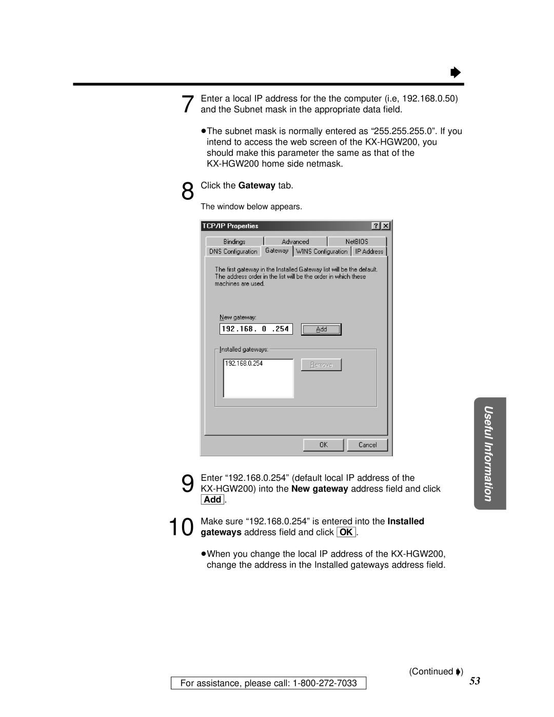 Panasonic KX-HGW200 manual Window below appears 