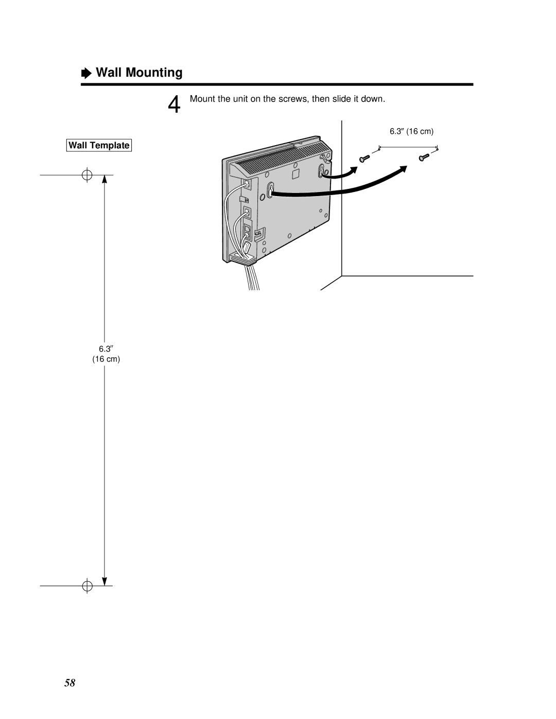 Panasonic KX-HGW200 manual Wall Template 