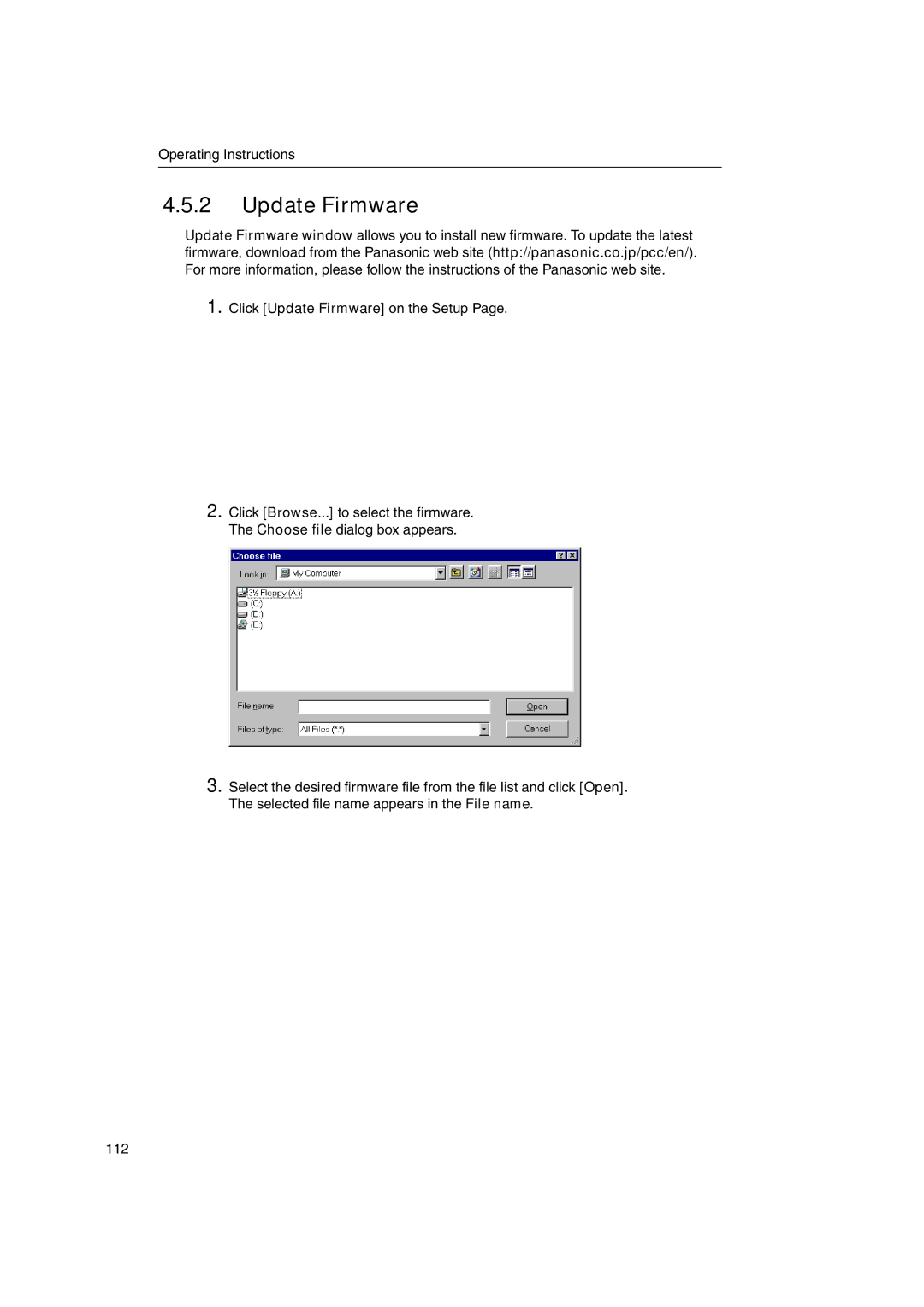 Panasonic KX-HGW600 manual Update Firmware 