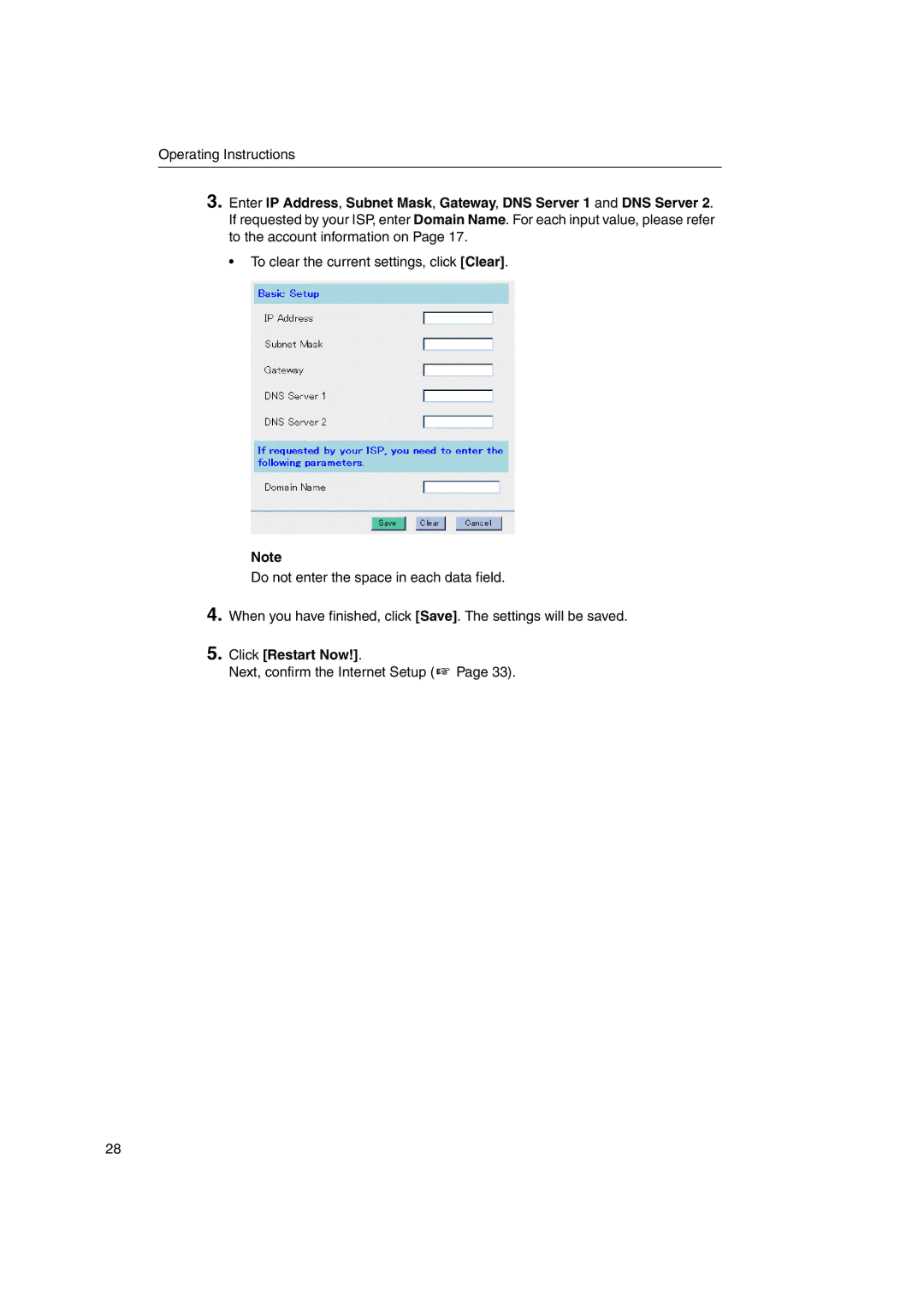 Panasonic KX-HGW600 manual Next, confirm the Internet Setup 