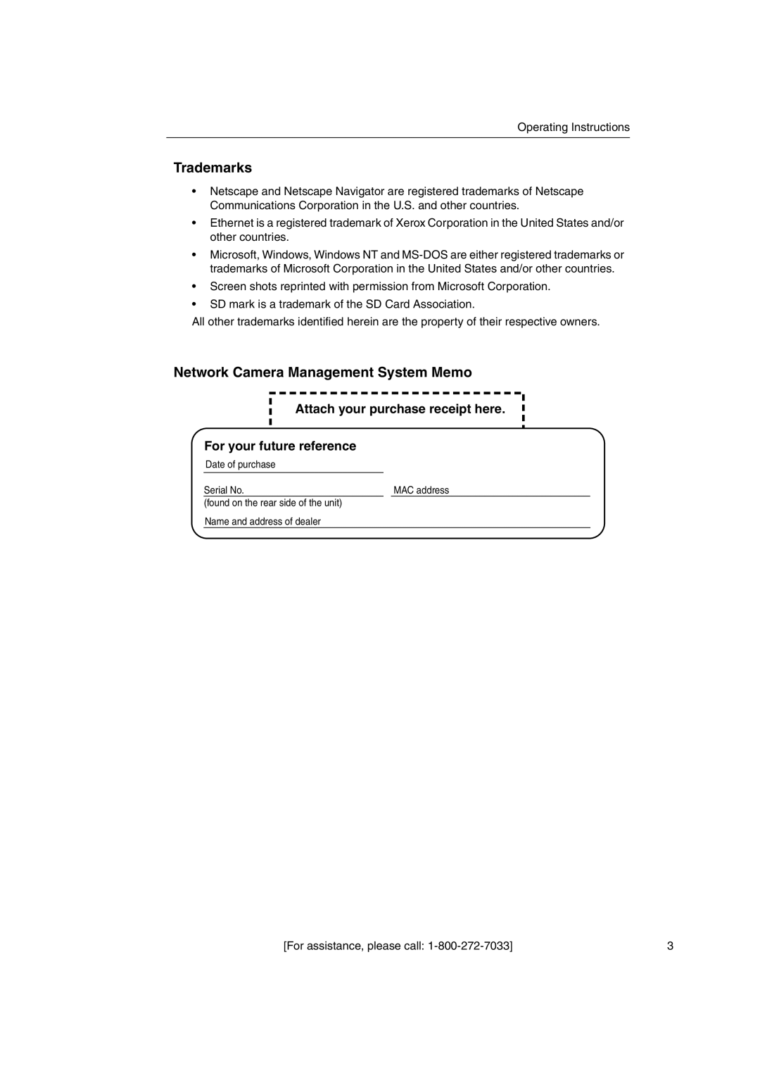 Panasonic KX-HGW600 manual Trademarks 