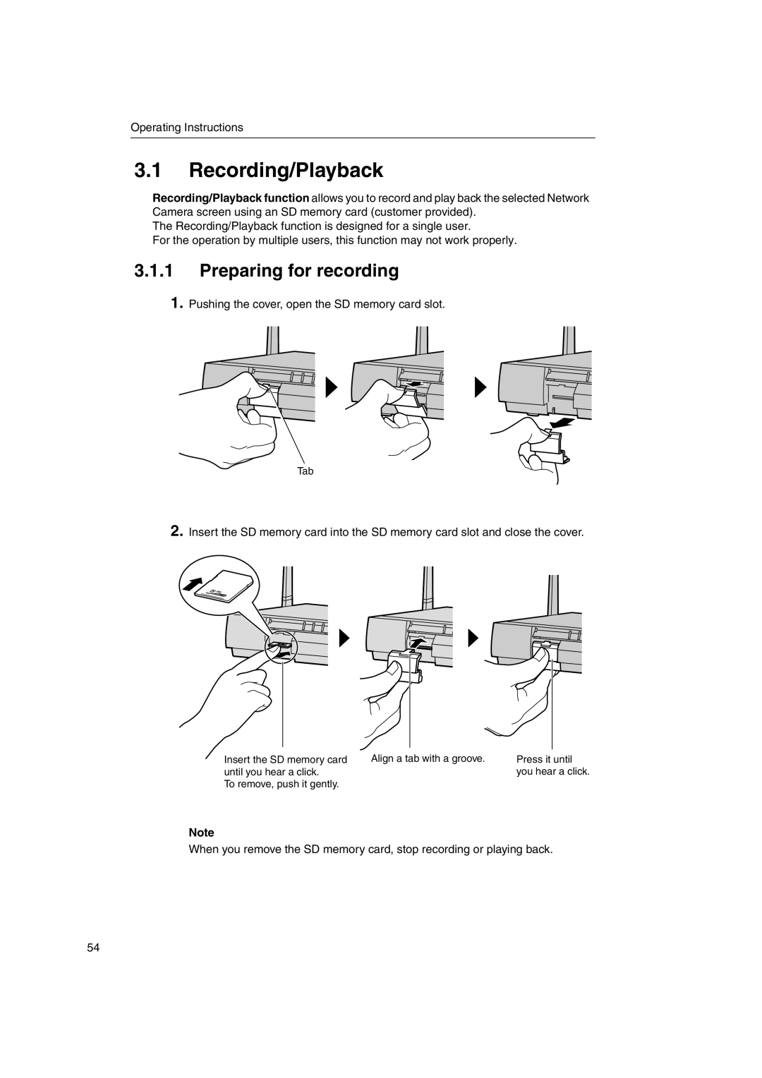 Panasonic KX-HGW600 manual Recording/Playback, Preparing for recording 