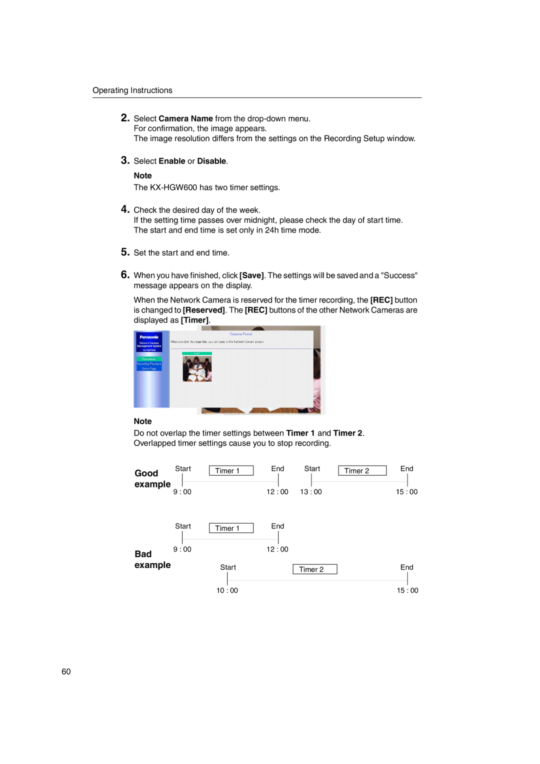 Panasonic KX-HGW600 manual Select Enable or Disable, Example 