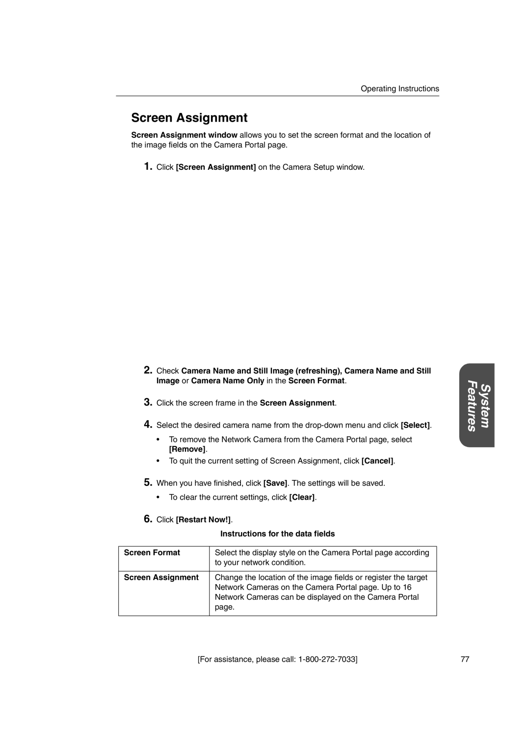 Panasonic KX-HGW600 manual Screen Assignment 