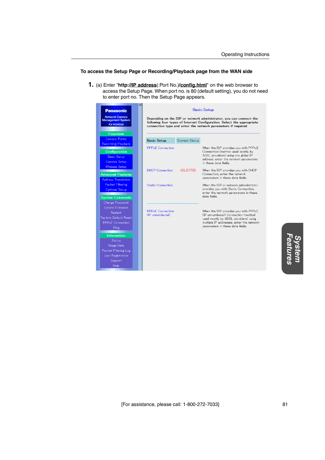 Panasonic KX-HGW600 manual Operating Instructions 