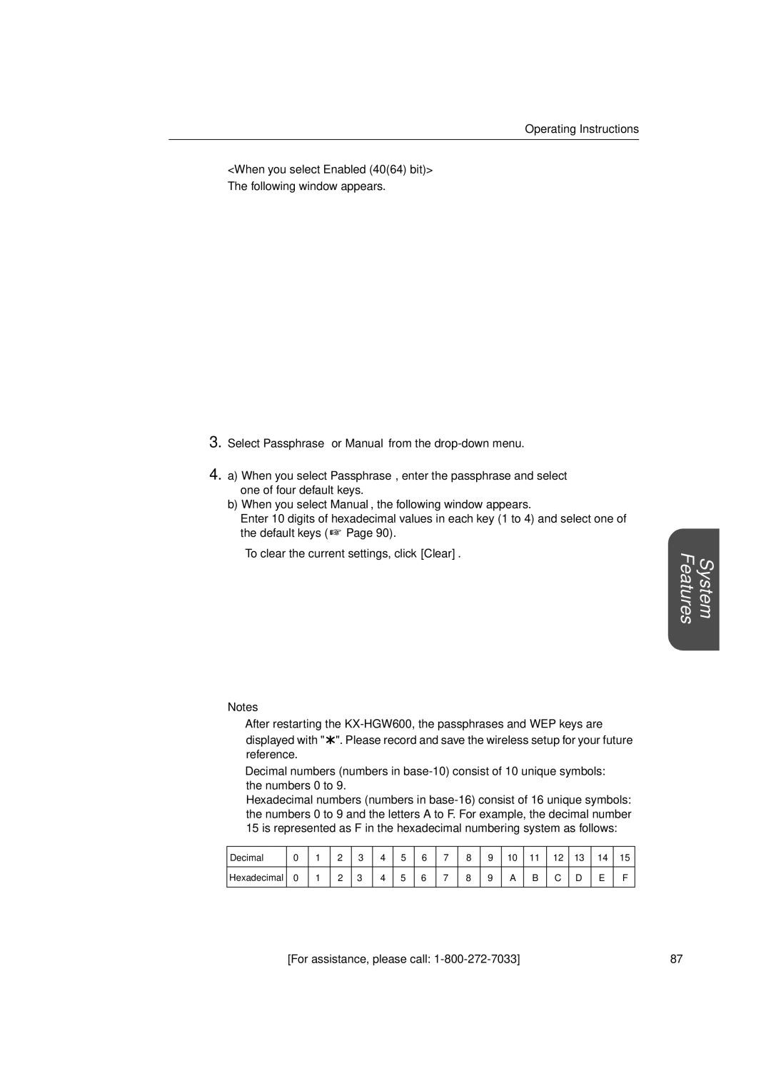 Panasonic KX-HGW600 manual When you select Enabled 4064 bit 