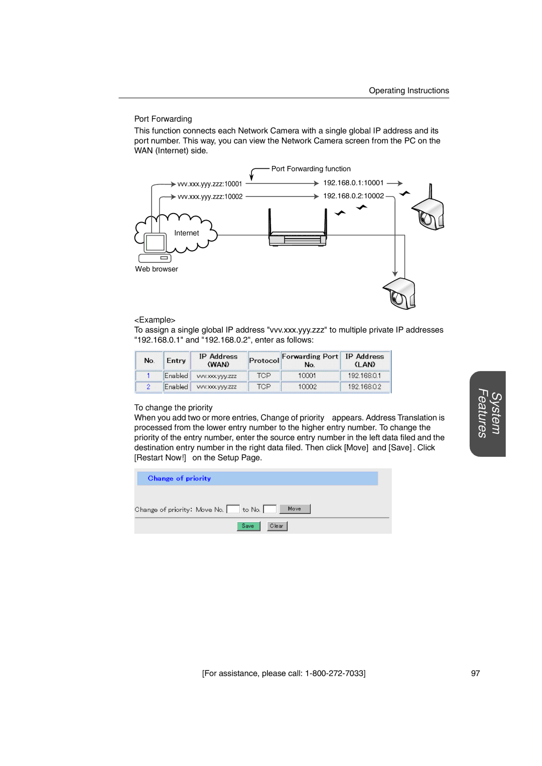 Panasonic KX-HGW600 manual Port Forwarding, To change the priority 