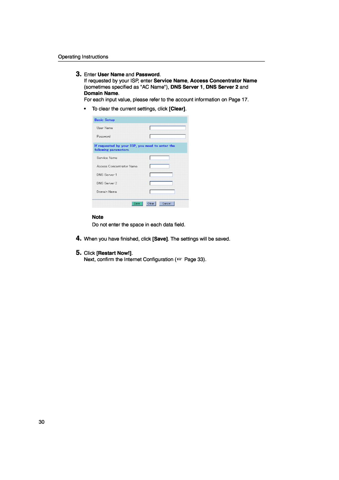 Panasonic KX-HGW600 manual Enter User Name and Password, Click Restart Now 
