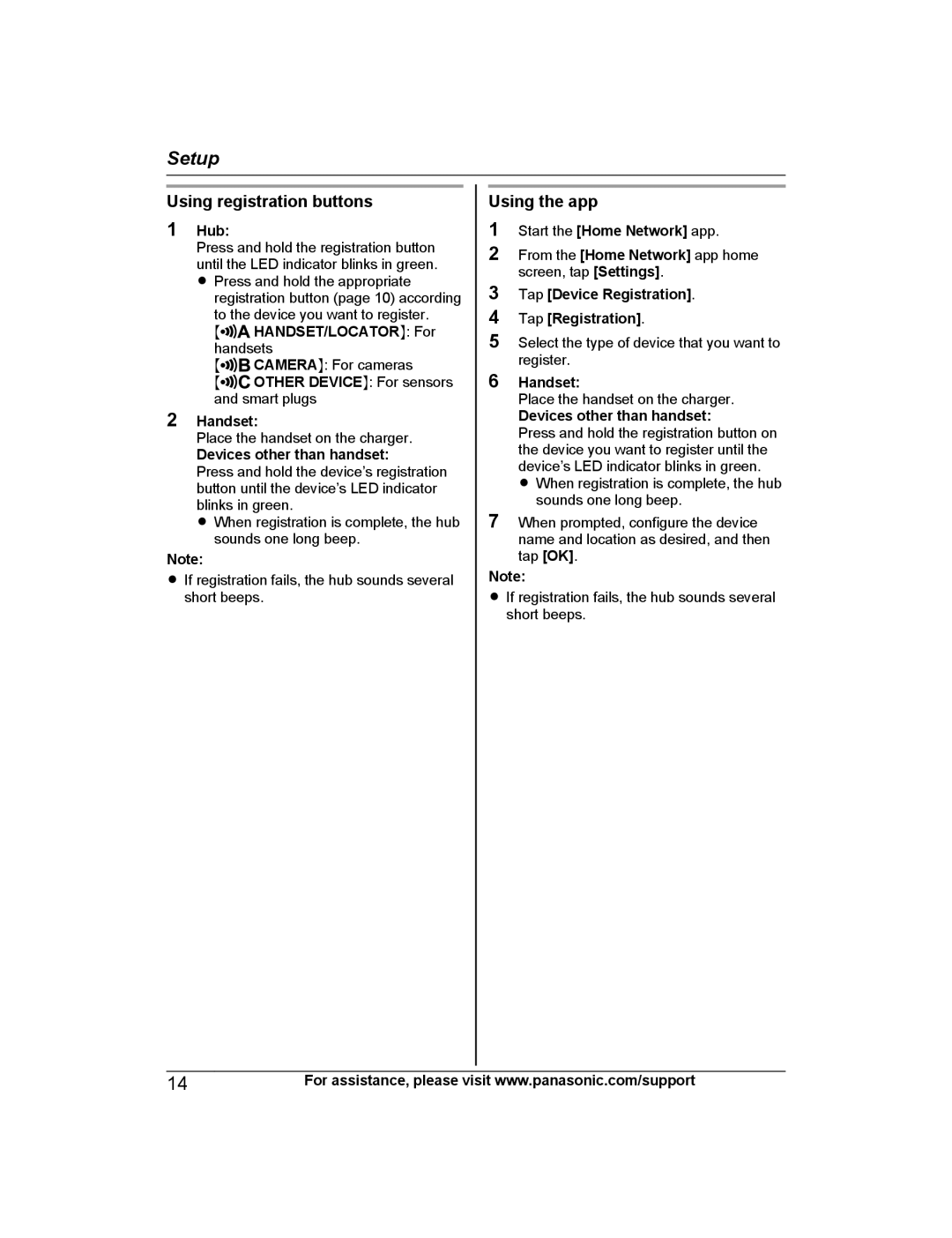 Panasonic KX-HNB600 setup guide Using registration buttons, Using the app 