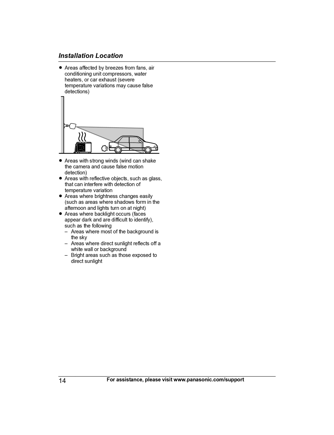 Panasonic KX-HNC600 manual Installation Location 