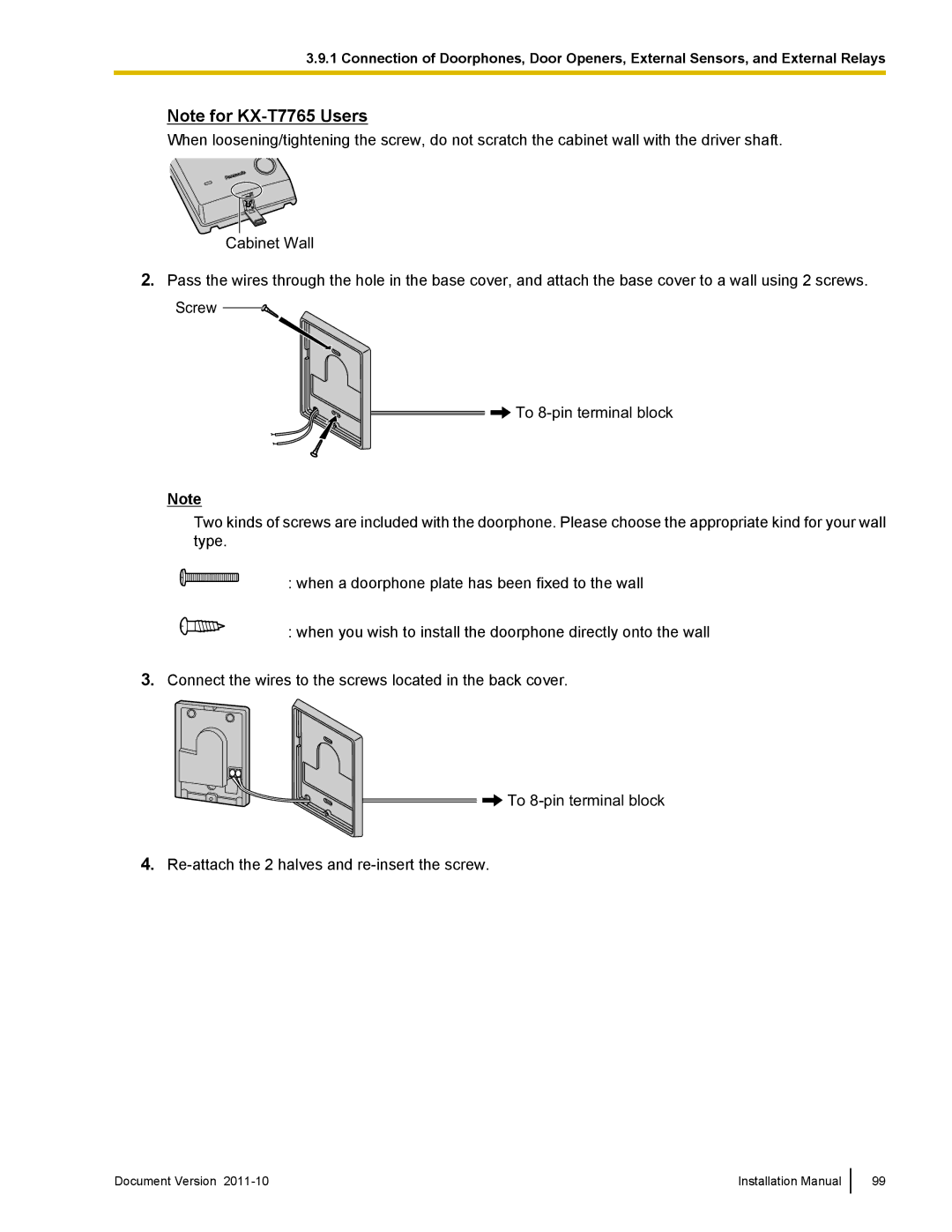 Panasonic KX-NCP1000, KX-NCP500 installation manual Document Version Installation Manual 