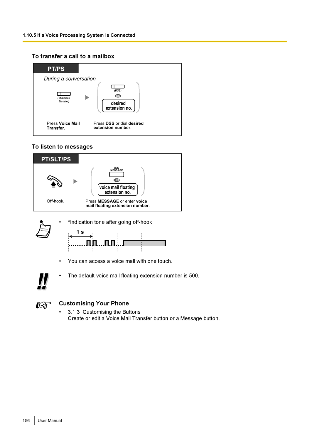 Panasonic KX-NCP500 manual To transfer a call to a mailbox, To listen to messages 