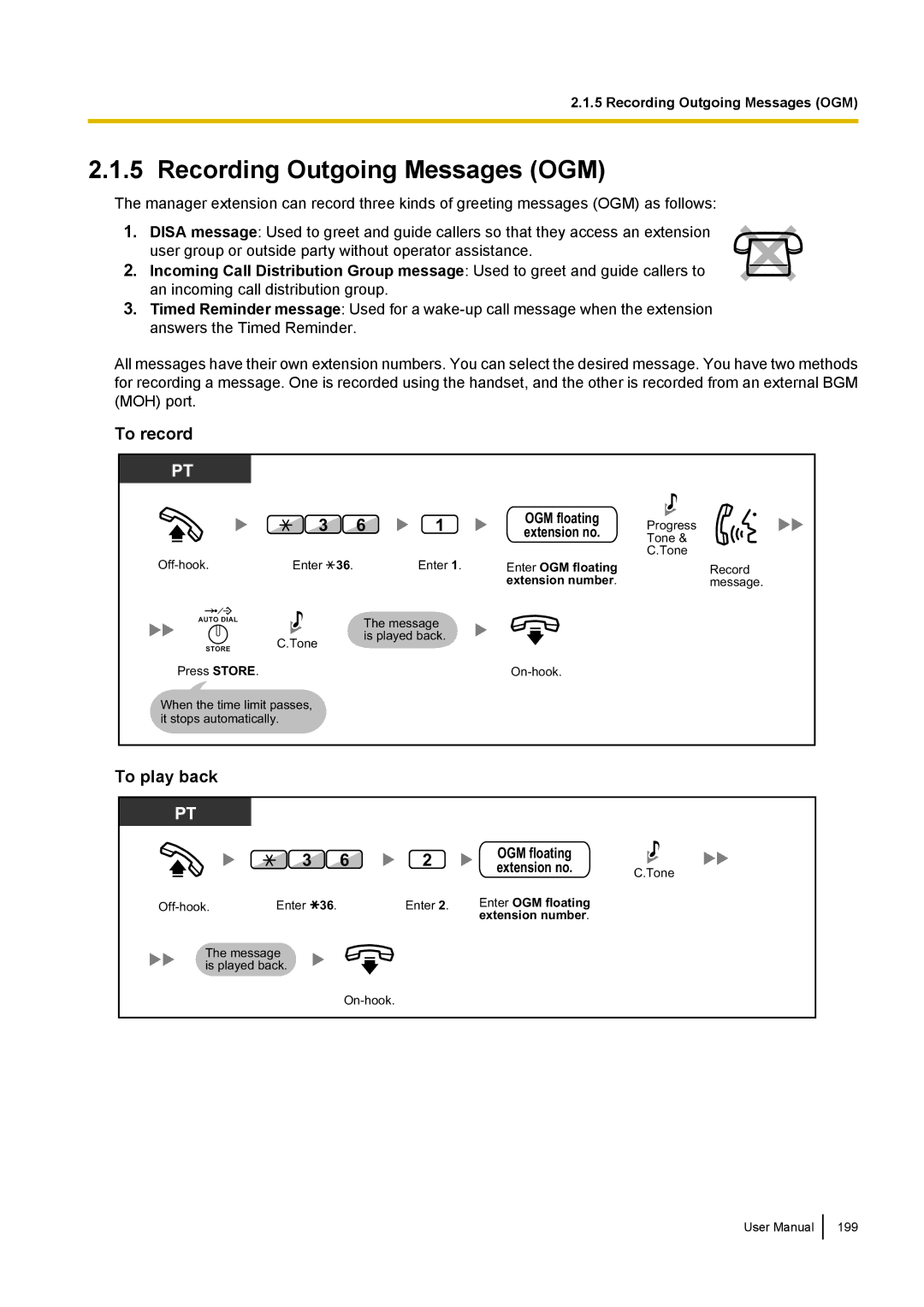 Panasonic KX-NCP500 manual Recording Outgoing Messages OGM, To record 