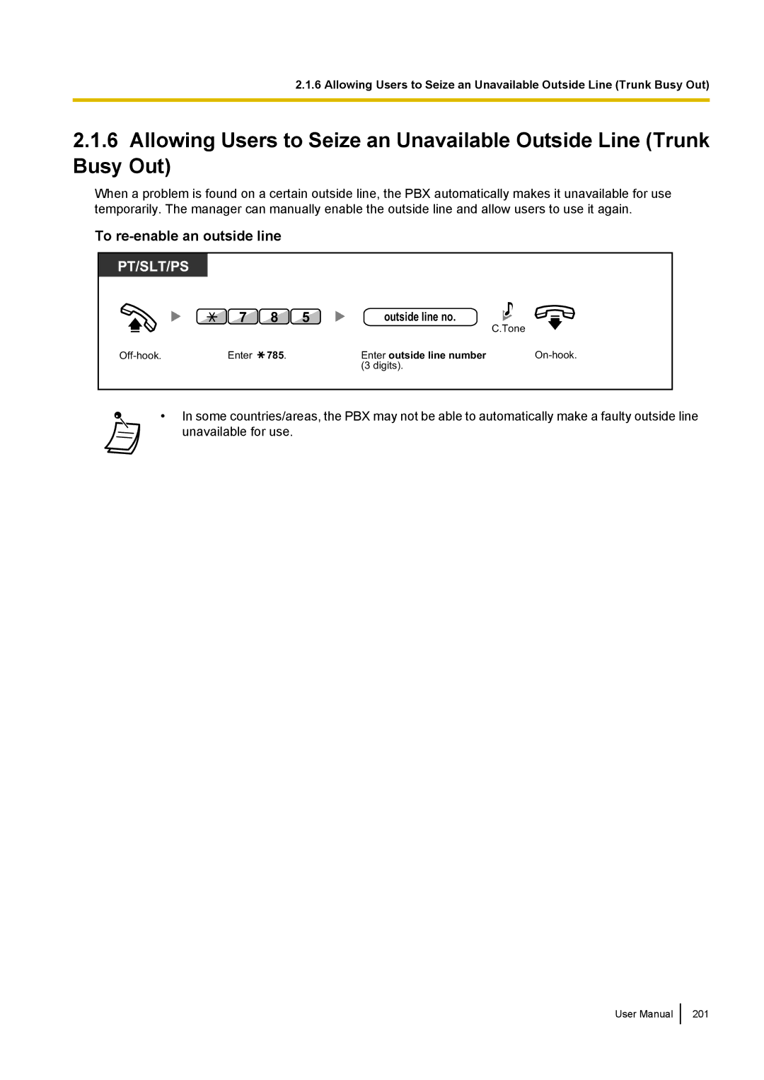 Panasonic KX-NCP500 manual To re-enable an outside line, Outside line no 