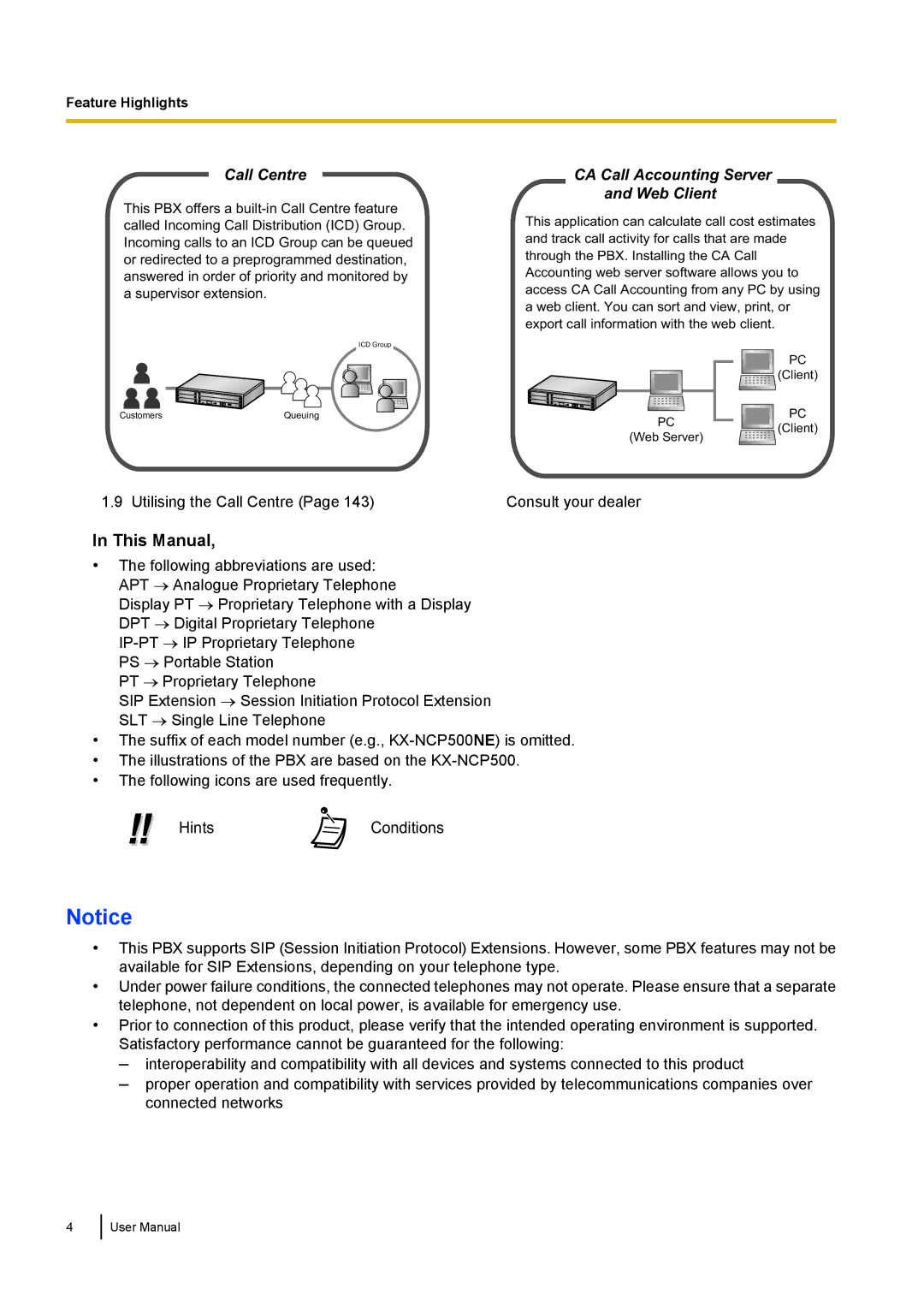 Panasonic KX-NCP500 manual This Manual, Call Centre, CA Call Accounting Server and Web Client 