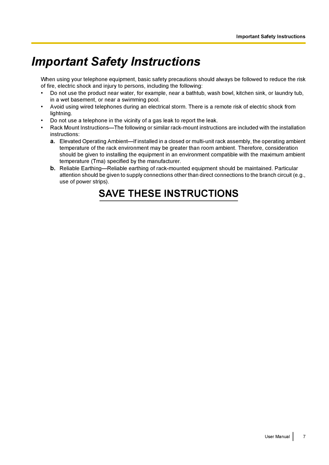 Panasonic KX-NCP500 manual Important Safety Instructions 