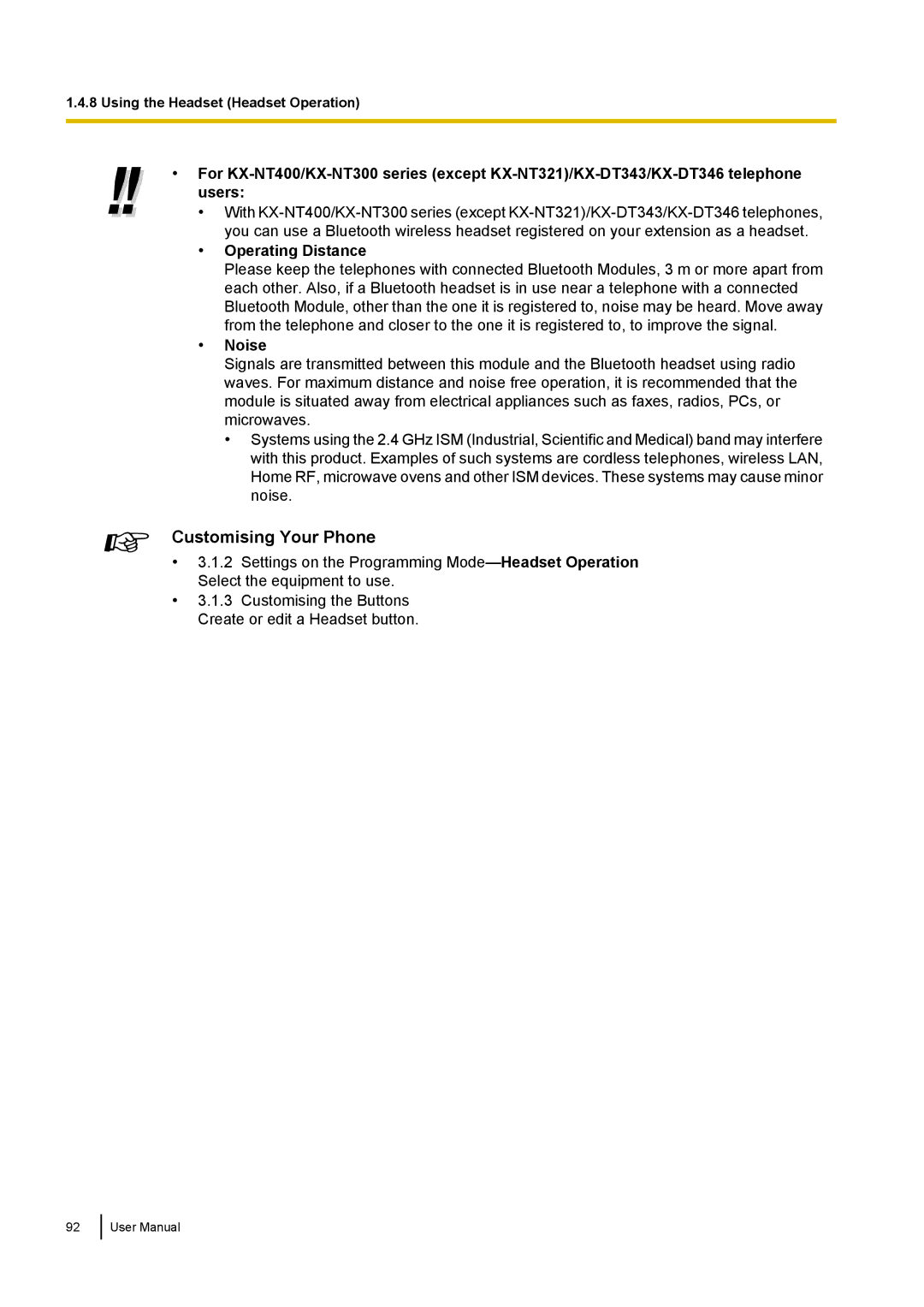 Panasonic KX-NCP500 manual Operating Distance, Noise 