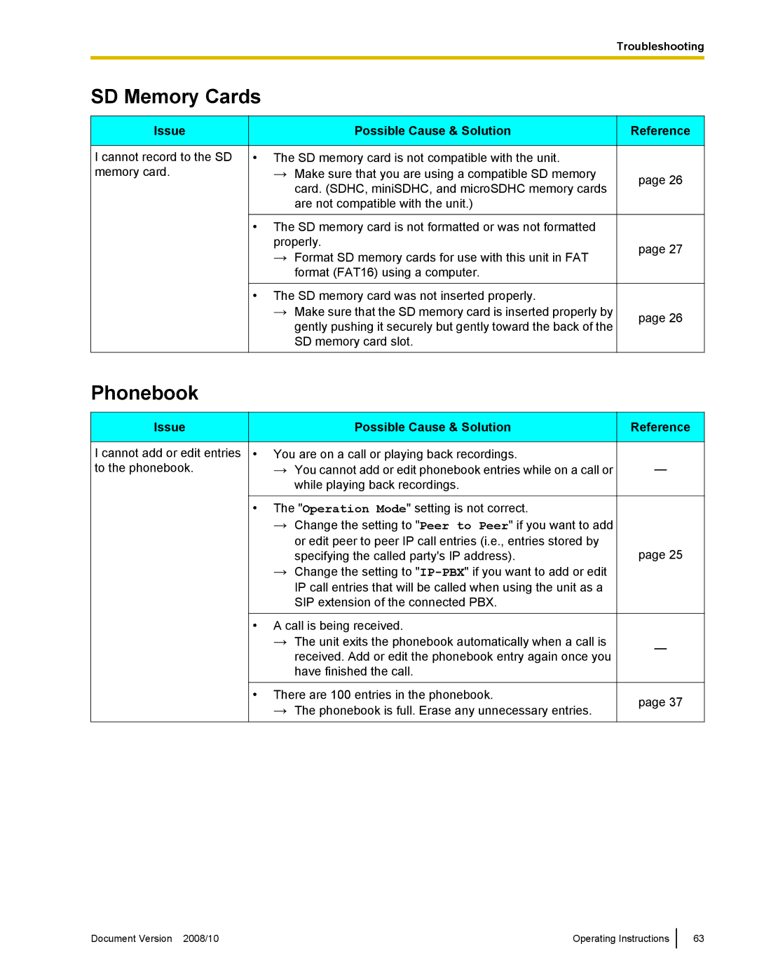 Panasonic KX-NT700 operating instructions SD Memory Cards, Phonebook 