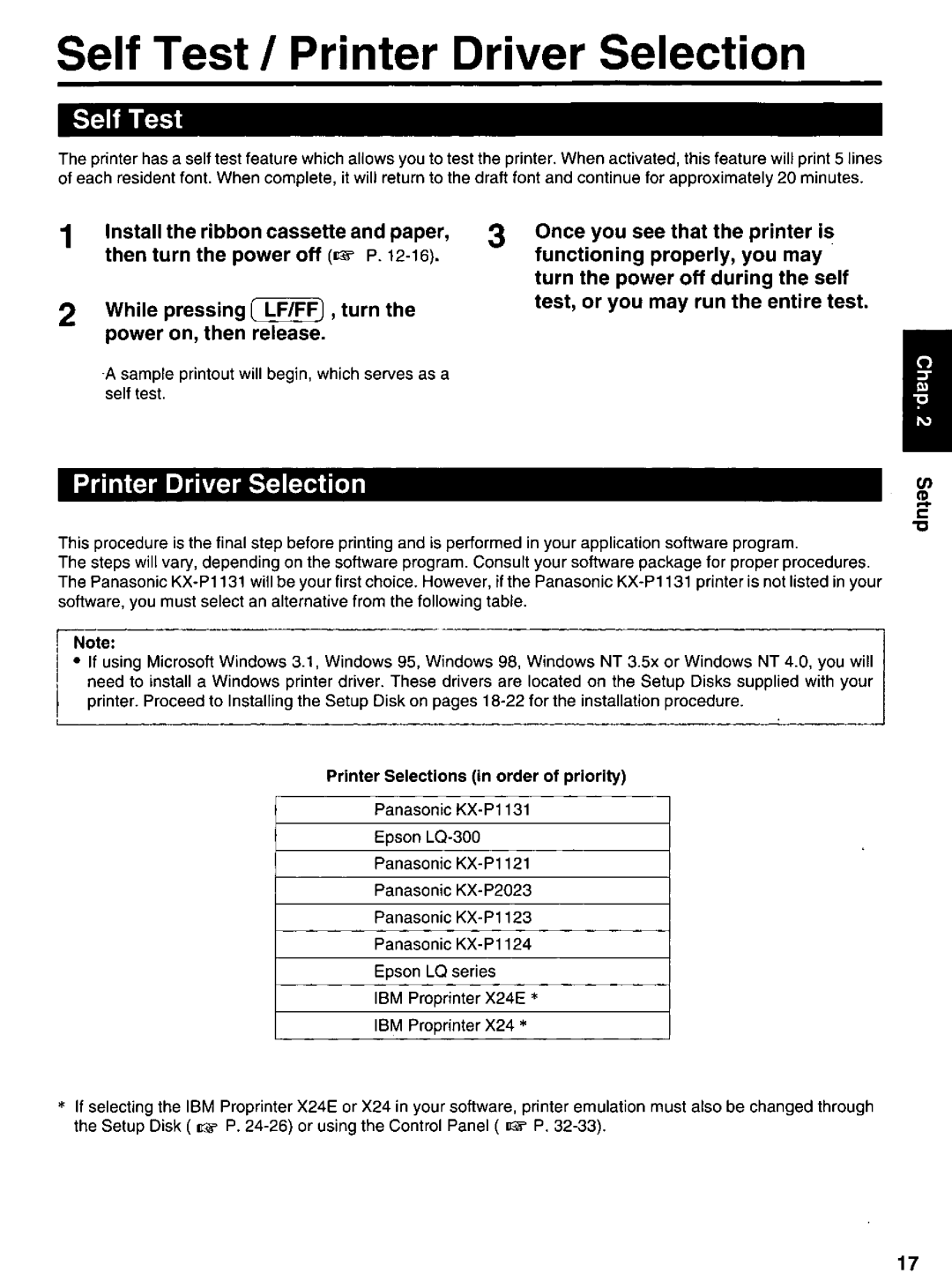 Panasonic KX-P1131 manual 