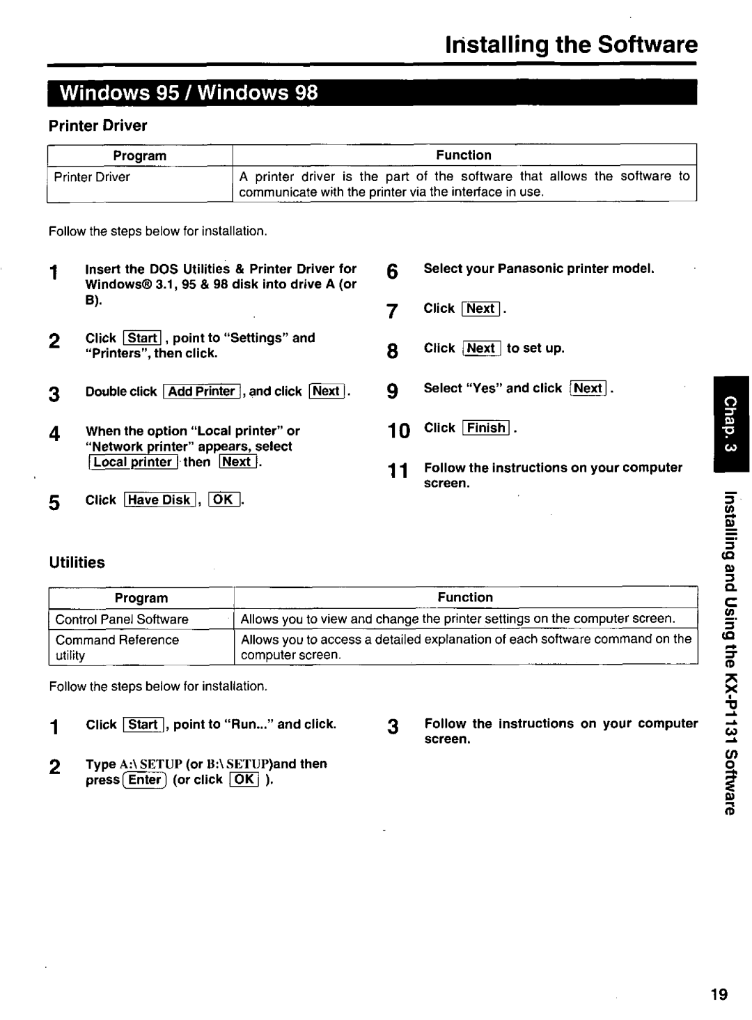 Panasonic KX-P1131 manual 