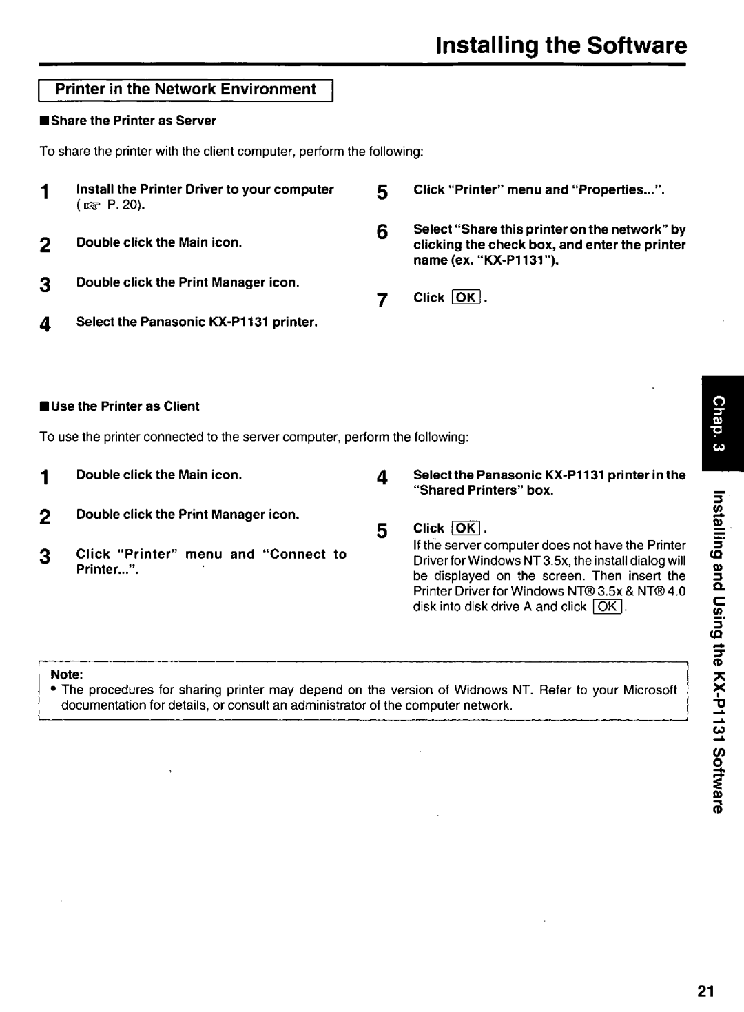 Panasonic KX-P1131 manual 