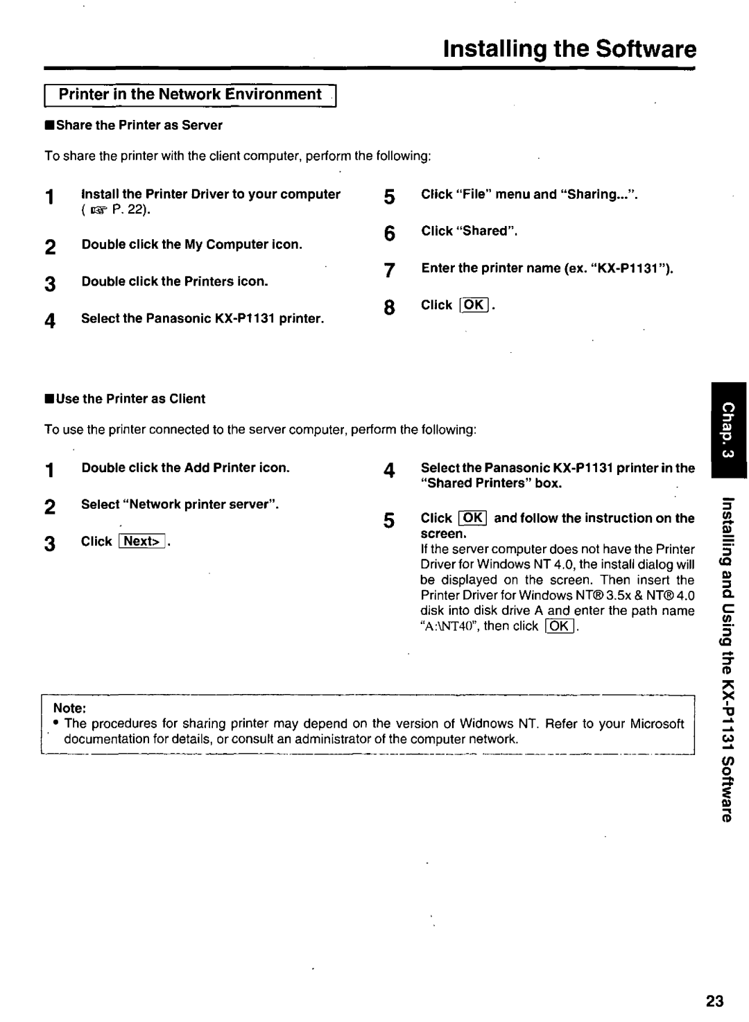 Panasonic KX-P1131 manual 