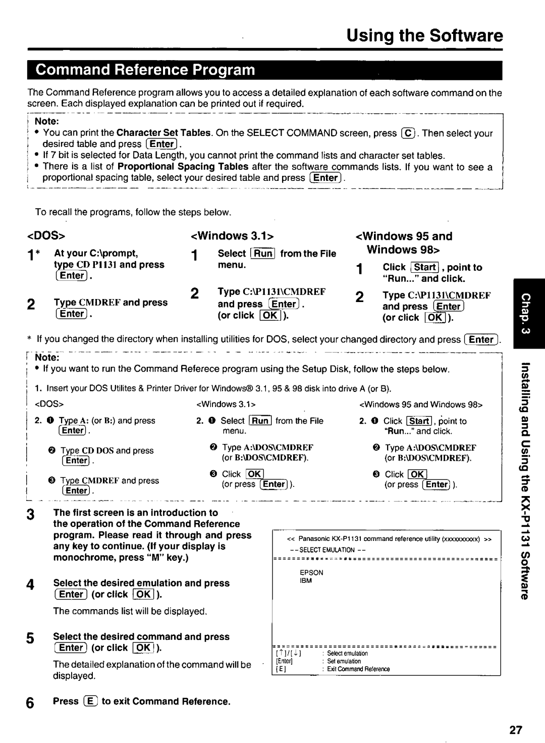 Panasonic KX-P1131 manual 