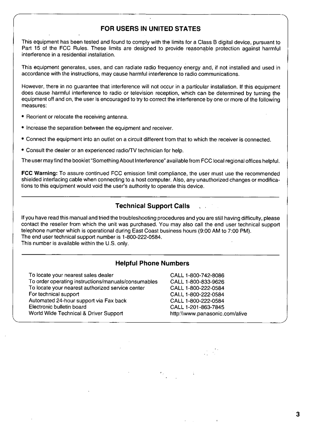 Panasonic KX-P1131 manual 