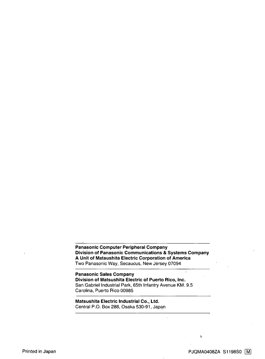 Panasonic KX-P1131 manual 