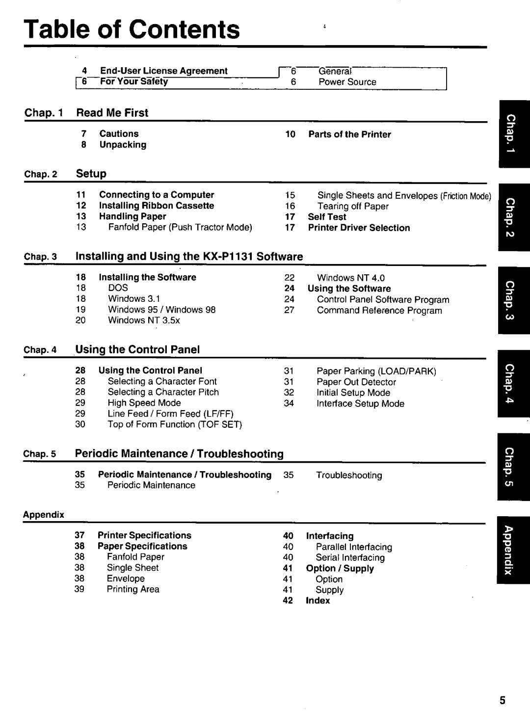 Panasonic KX-P1131 manual 