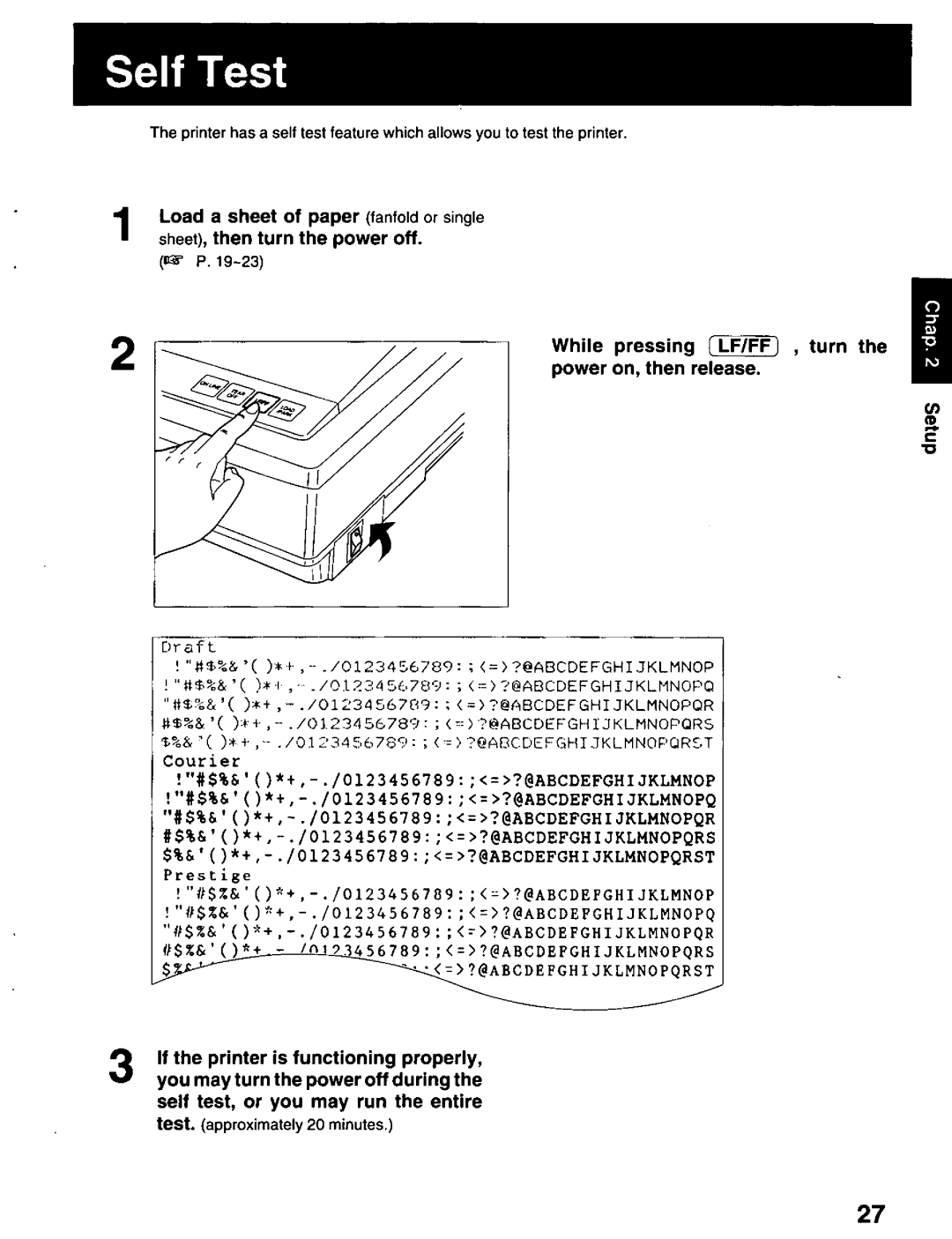 Panasonic KX-P2023 manual 