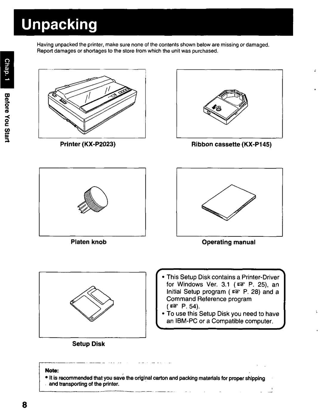 Panasonic KX-P2023 manual 