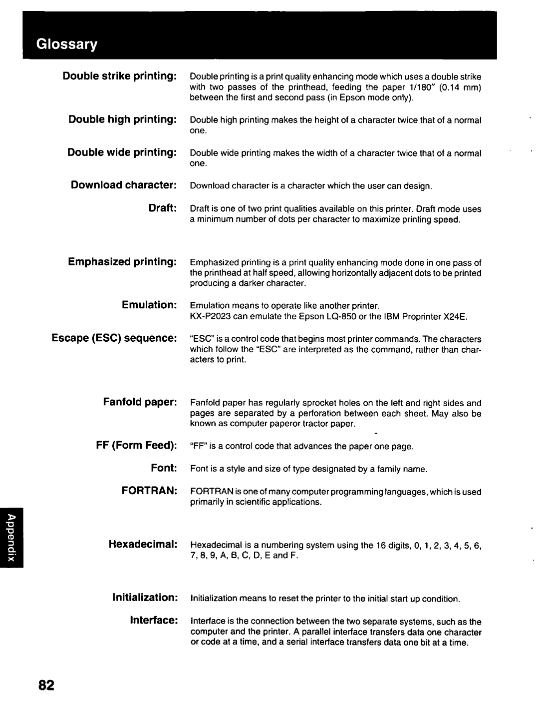 Panasonic KX-P2023 manual 