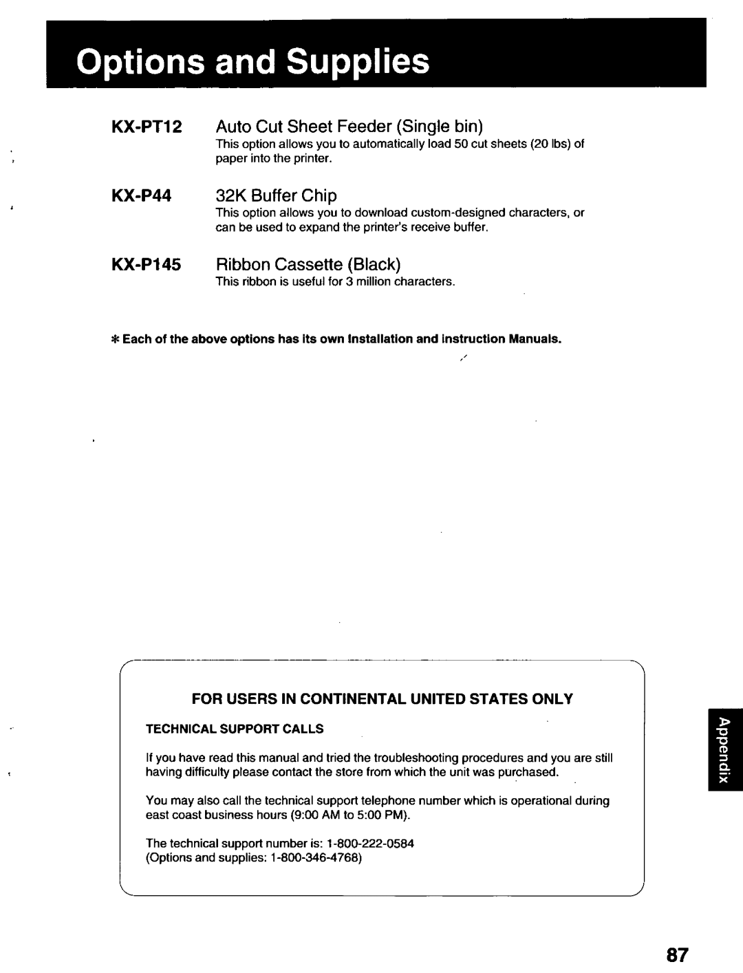 Panasonic KX-P2023 manual 