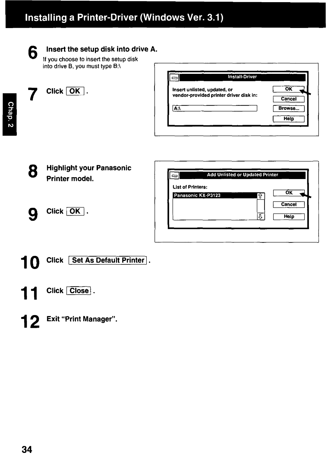 Panasonic KX-P3123 manual 