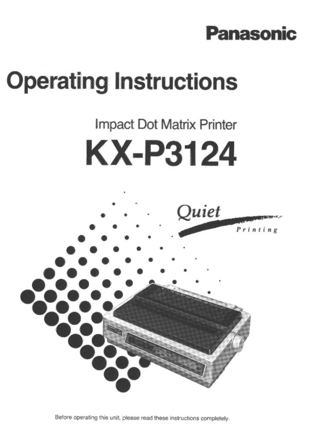 Panasonic KX-P3124 manual 