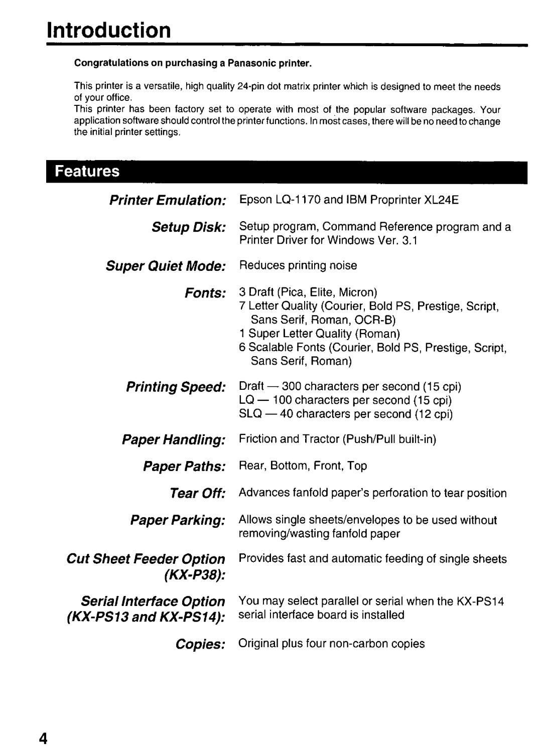 Panasonic KX-P3626 manual 