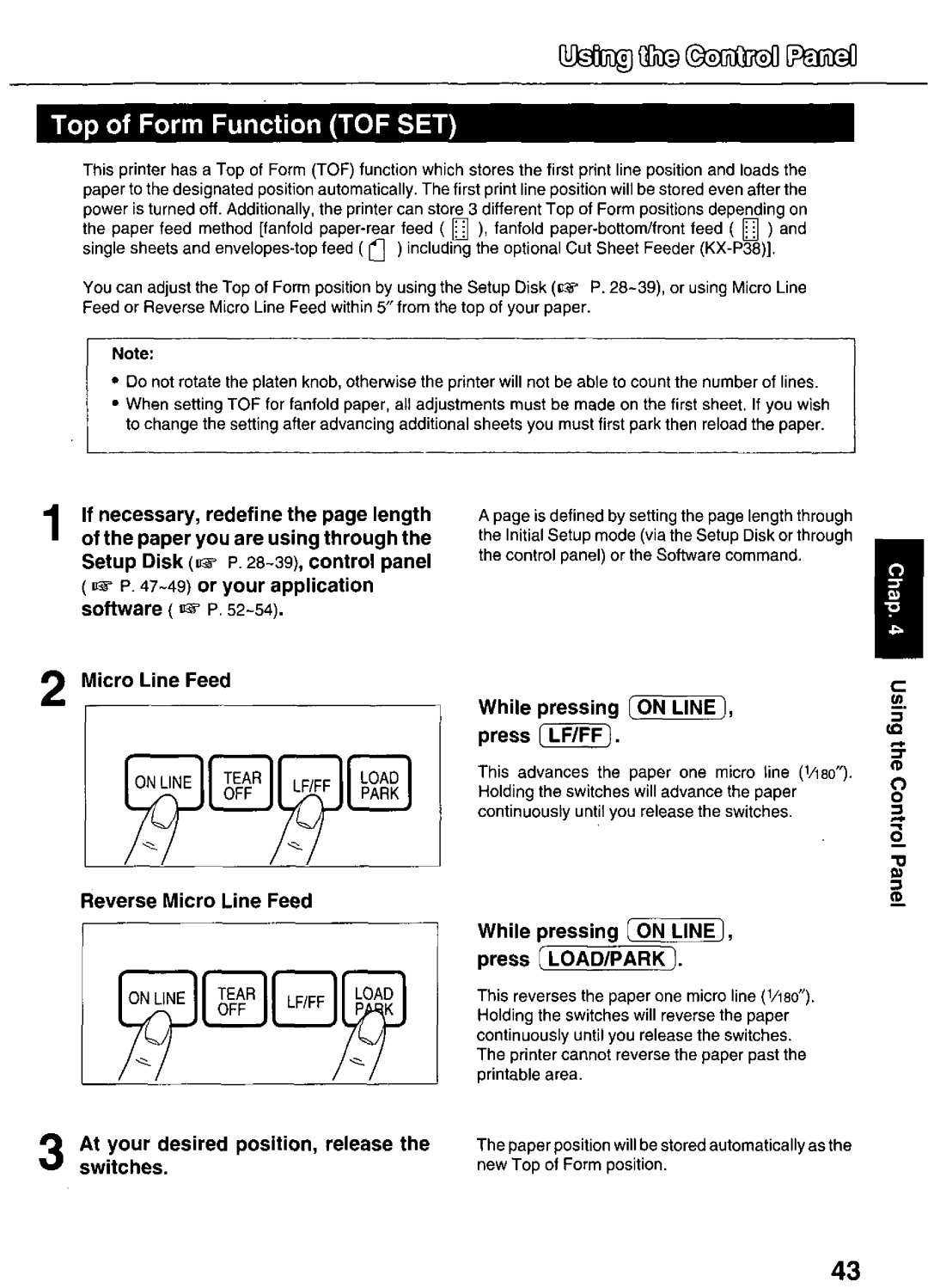 Panasonic KX-P3626 manual 