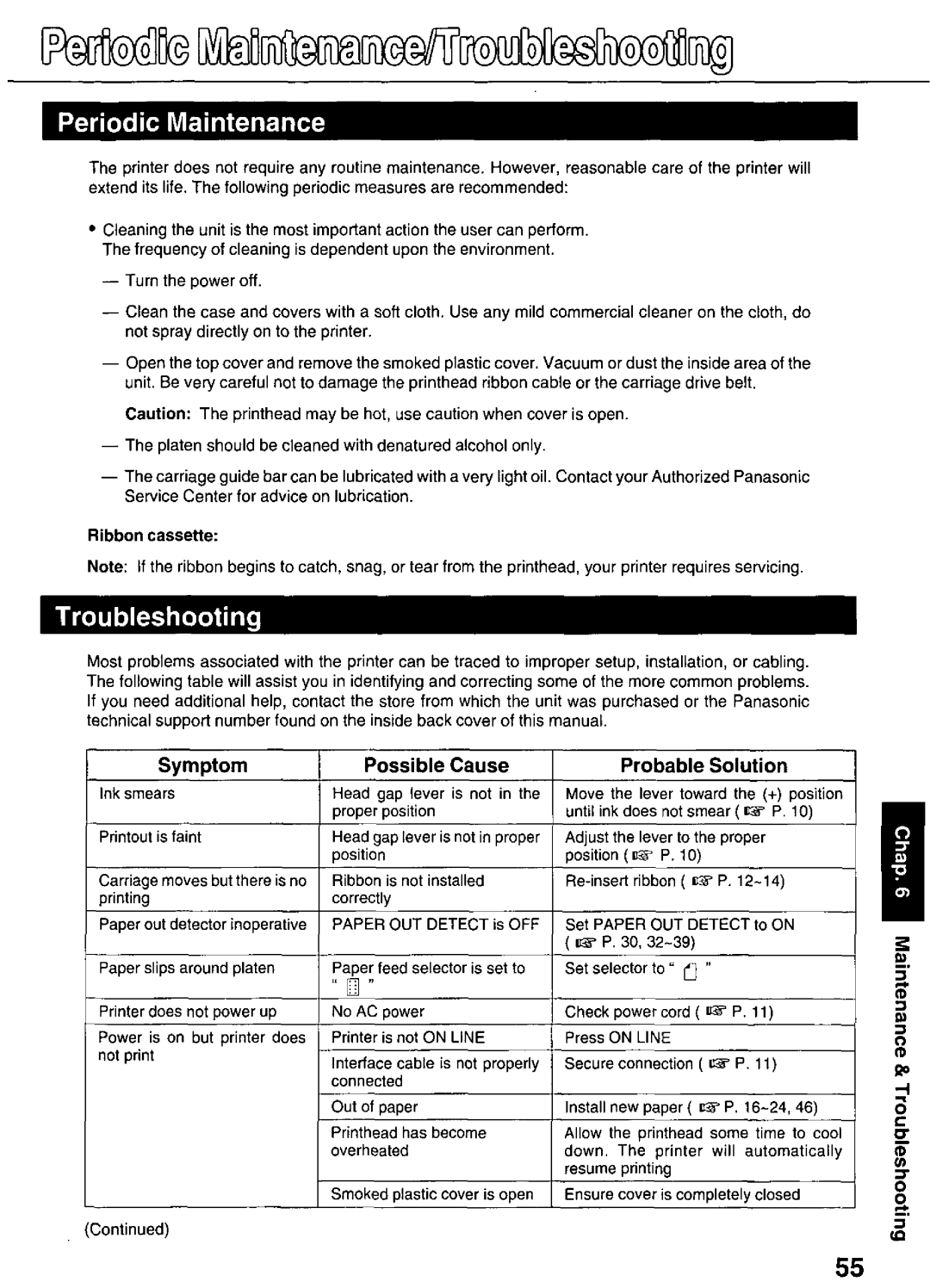 Panasonic KX-P3626 manual 