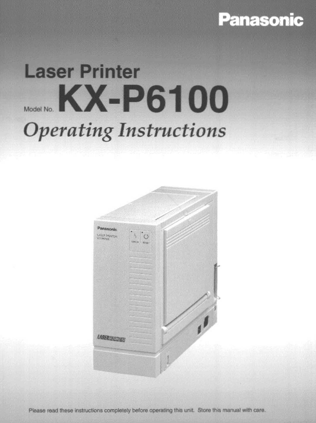 Panasonic KX-P6100 manual 