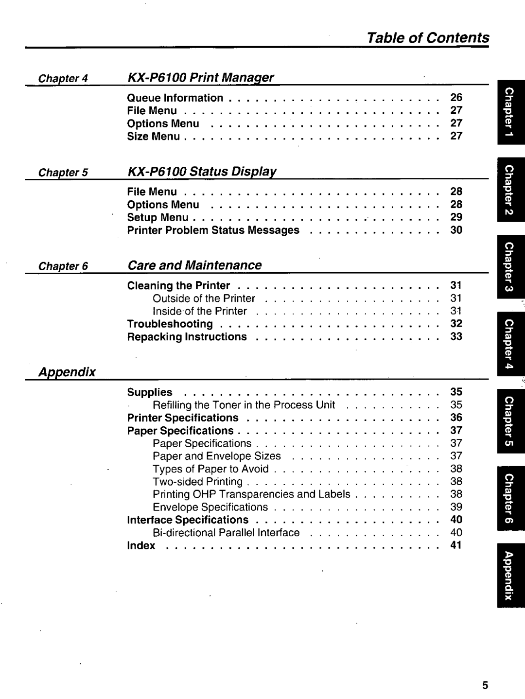 Panasonic KX-P6100 manual 