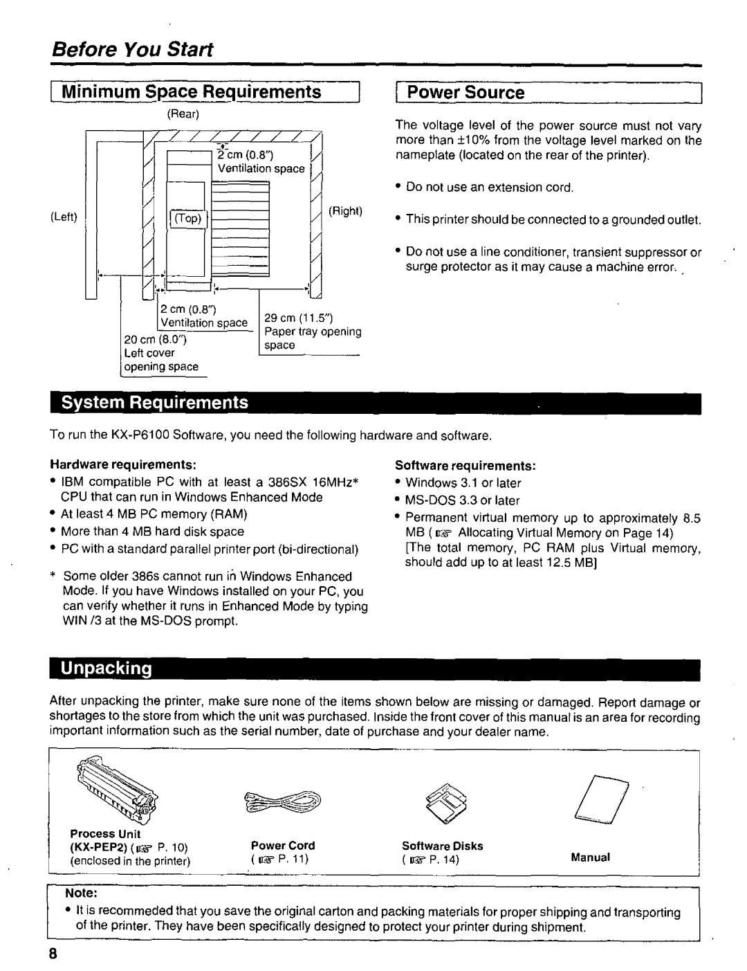 Panasonic KX-P6100 manual 